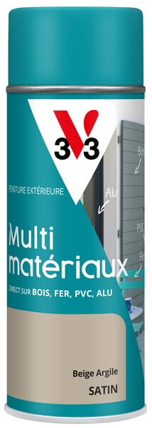 V33 PEINTURE - Bombe de peinture multi-matériaux - Beige argile - 400ml - large