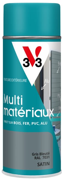 V33 PEINTURE - Peinture aérosol multi-matériaux DP gris bleuté 400 ML - large