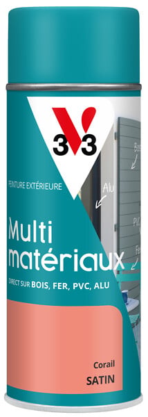 V33 PEINTURE - Peinture aérosol multi-matériaux DP corail 400 ML - large