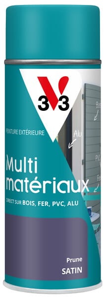 V33 PEINTURE - Peinture aérosol multi-matériaux DP prune 400 ML - large