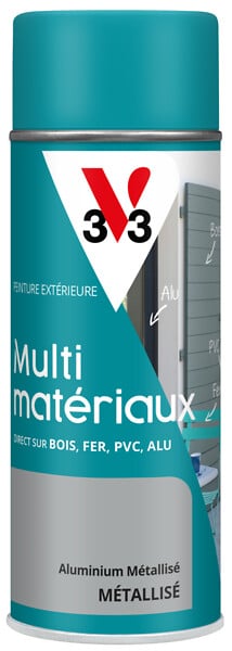 V33 PEINTURE - Peinture multi-matériaux aluminium - Aérosol 400ml - large