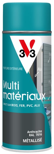 V33 PEINTURE - Peinture multi-materiaux DP Metallise Anthracite Aerosol 400ml - large