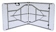 RONDY - Table pliante résine/acier – Blanc – H.74xL.180xP.74cm - vignette