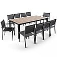 OVIALA - Ensemble table de jardin et 10 assises en aluminium et céramique - Tivoli - vignette