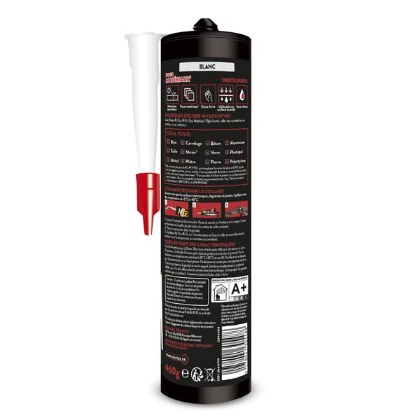 PATTEX - Colle Fixation Ni clou Ni vis Tous Matériaux Objets Lourds cart. 460g - large