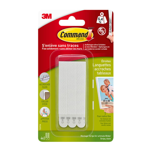 3M - Languettes adhésives Command - 8 pièces - 5,4 kg - large