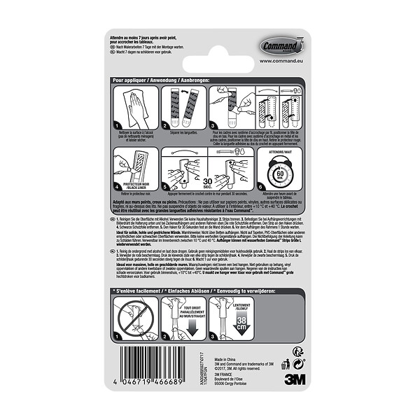 3M - Accroche cadre Command - Métal - Argenté - 2,2 kg - large