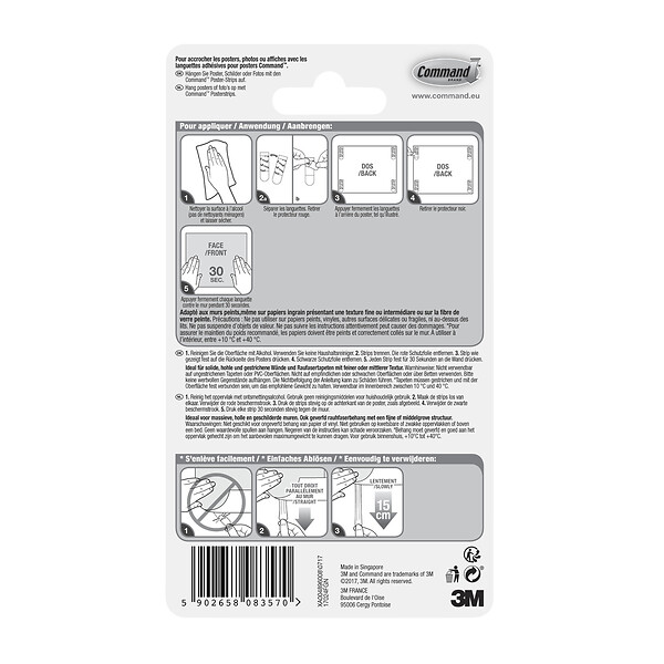 COMMAND - Attache poster adhésive - 12 pcs - large