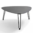 OVIALA - Table basse de jardin triangulaire en aluminium noir - Atoll - vignette
