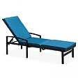 OVIALA - Coussin bain de soleil polyester bleu pacific 186x53x5 cm - Picchu - vignette