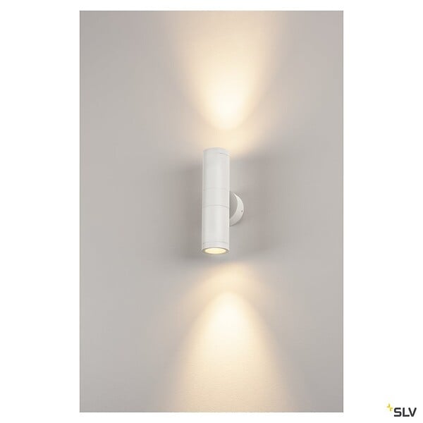 SLV - Applique extérieure SLV ASTINA, GU10/TCR50-SE, 2x 11W max, IP44 - Blanc - large