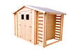 TIMBELA - Abri de jardin en bois et range bûches AVEC SOL TRAITÉ I206xL328xH218 cm/ 5,41 m2 - M389+M389G - vignette