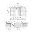 TIMBELA - Abri de jardin en bois et range bûches AVEC SOL TRAITÉ I206xL328xH218 cm/ 5,41 m2 - M389+M389G - vignette