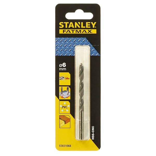 STANLEY - Foret à métal HSS 6mm - Fatmax - 93mm - large