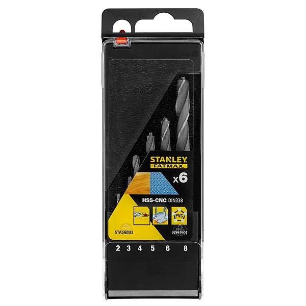 STANLEY - Cassette avec 6 forets - large