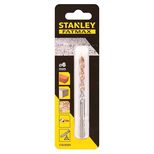STANLEY - Foret à maçonnerie acier trempé - 6x60x100mm - large