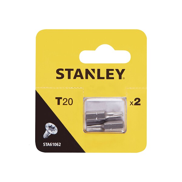 STANLEY - Embouts Torx T20 25mm - Lot de 2 - Queue hexagonale 1/4" - large