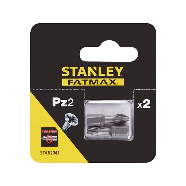 STANLEY - Embout de tournevis Pozidriv PZ2 - Lot de 2 pièces - 25mm - large
