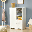 HOMCOM - Armoire - meuble multi-rangements - placard porte 5 étagères, 3 niches, 2 tiroirs - panneaux de particules blanc - vignette