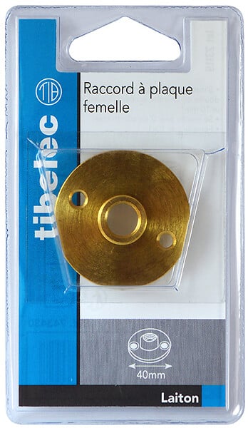 Raccord plaque femelle en laiton diamètre 40mm