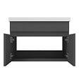 AICA SANITAIRE - Aica Sanitaire 59(L)x38,5(W)x40(H)cm Meuble salle de bain anthracite 2 portes avec une vasque à poser pour un gain d'espace optimal avec un maximum d'espace intérieure - vignette