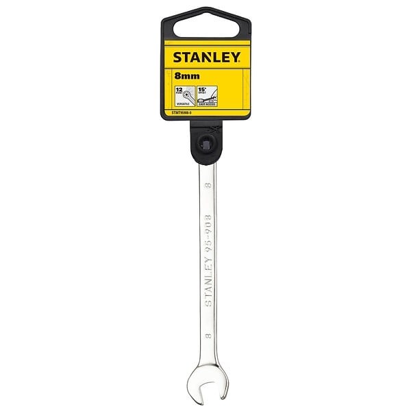 STANLEY - Clé mixte 8mm acier chromé 12 pans - large
