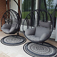 OVIALA - Tapis rond polypropylène noir 160cm - Mandala - vignette
