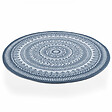 OVIALA - Tapis rond polypropylène bleu 120cm - Mandala - vignette