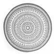 OVIALA - Tapis rond polypropylène gris 120cm - Mandala - vignette