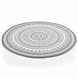 OVIALA - Tapis rond polypropylène gris 120cm - Mandala - vignette