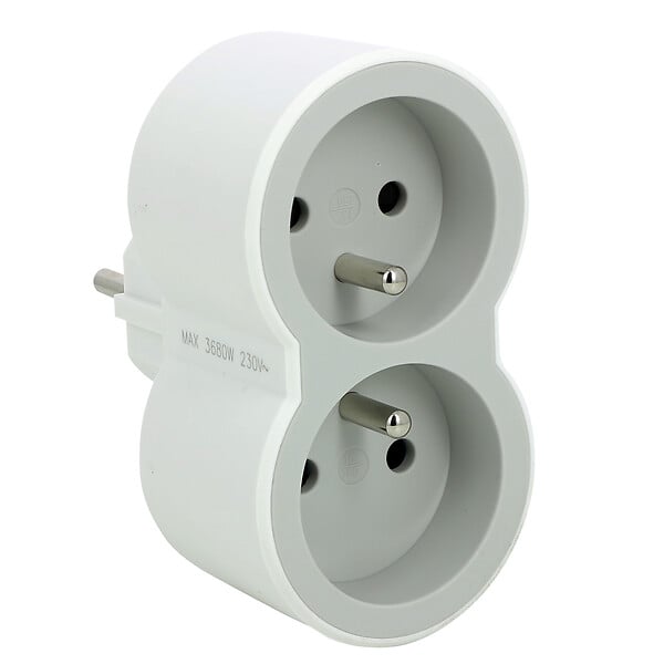LEGRAND - Fiche multiprise 2 prises - Blanc Gris - 16A 3680W - large
