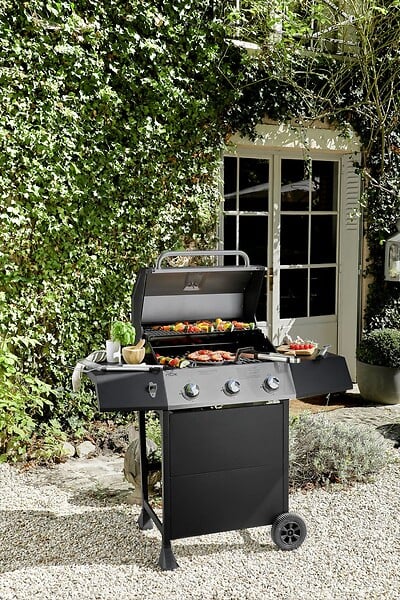 Barbecue 3 brûleurs - 10 accessoires inclus - large