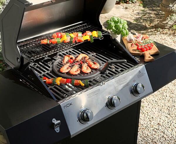 Barbecue 3 brûleurs - 10 accessoires inclus - large