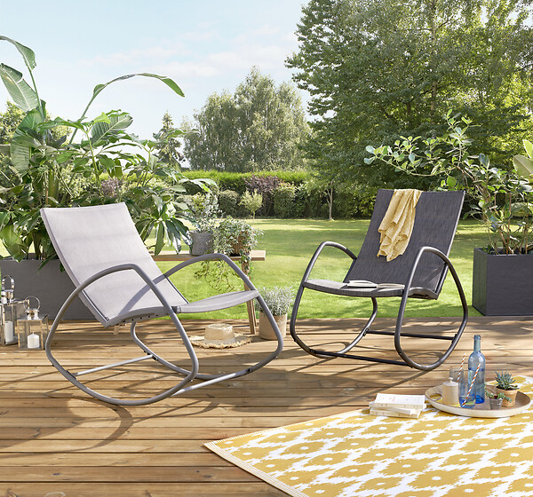 Fauteuil à bascule Swing - Gris clair - large