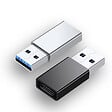 APM - Adaptateur USB-A mâle vers USB-C femelle - Alliage aluminium - vignette