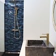 ESSEBAGNO - Luisa colonne de douche thermostatique or brossé - vignette