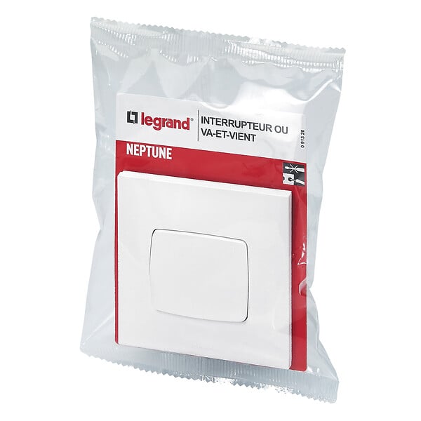 LEGRAND - Interrupteur ou va-et-vient Neptune 10A - blanc - large