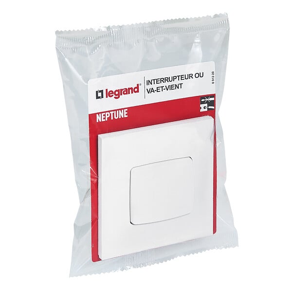 LEGRAND - Interrupteur ou va-et-vient Neptune 10A - blanc - large