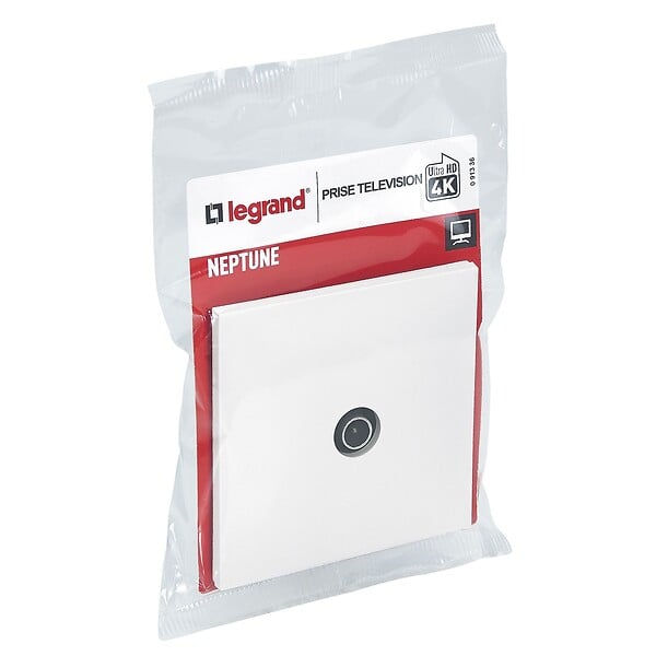 LEGRAND - Prise TV simple Neptune - Blanc - Blindée Classe A - large
