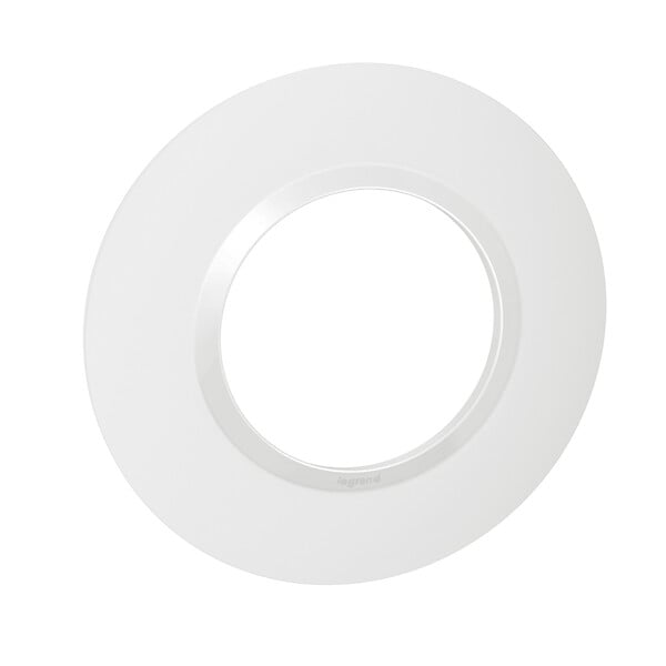 LEGRAND - Plaque ronde Dooxie 1 poste - Thermoplastique - Blanc - Diam.100 mm - large