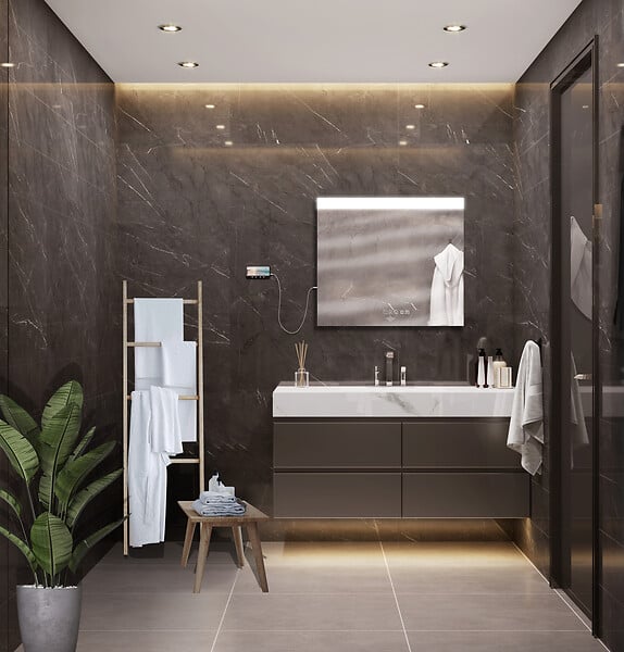 MP GLASS - Miroir LED Blue vibes - 70x80cm - large