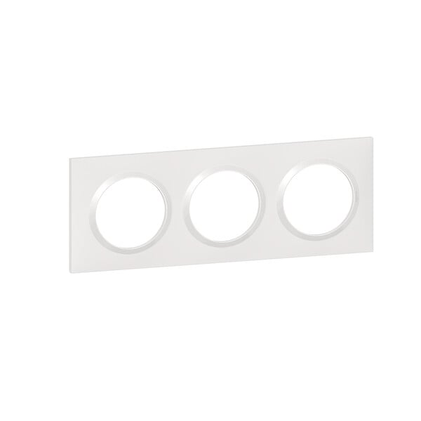 LEGRAND - Plaque carrée Dooxie 3 postes - Plastique - Blanc - large