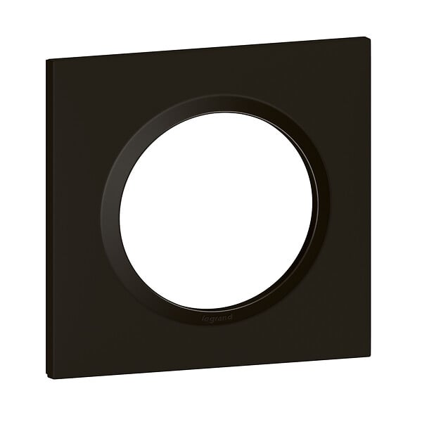 LEGRAND - Plaque de finition carrée Dooxie 1 poste Noir velours - large