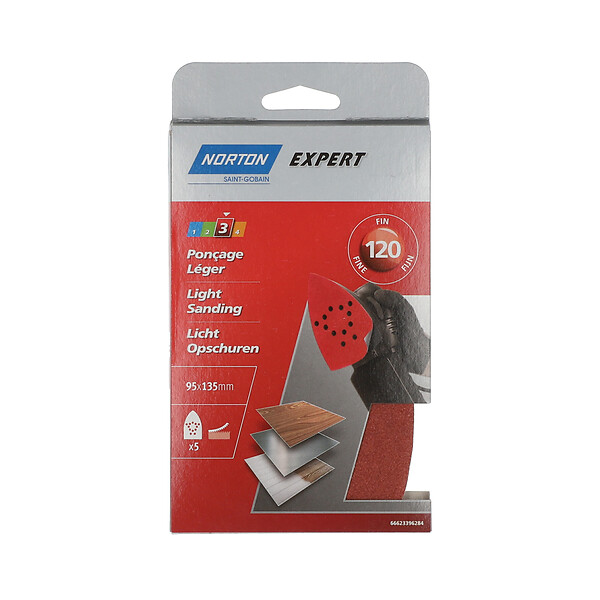 NORTON - Triangle autoagrippant pour ponceuse NORTON expert leger - large