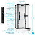 AURLANE - Cabine de douche 1/4 de cercle ROND - 90x90x217cm - FACTORY 2 ROUND - vignette