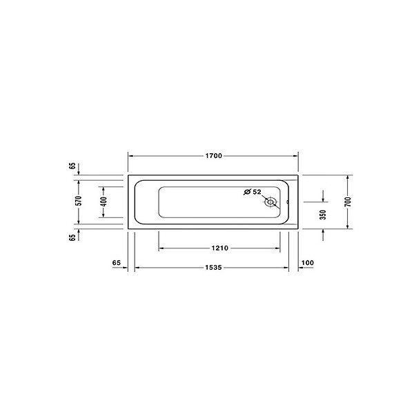 DURAVIT - Baignoire acrylique D-Code - À encastrer - 1700 x 700mm - large