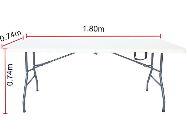 HABITAT ET JARDIN - Table de jardin pliante "Foldy" - 180 x 74 x 74 cm - Blanc - large
