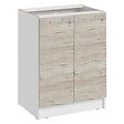 CUISINEANDCIE - Cuisineandcie - Meuble bas de cuisine Eco Noyer Blanchi 2 portes L 60 cm - vignette