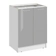 CUISINEANDCIE - Cuisineandcie - Meuble bas de cuisine Eco Gris Brillant 2 portes L 60 cm - vignette
