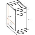 CUISINEANDCIE - Cuisineandcie - Meuble bas de cuisine Eco Noyer Blanchi 1 porte 1 tiroir L 40 cm - vignette